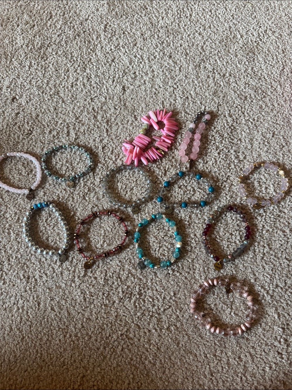 Erimish brand collection of Assorted Beaded Bracelets lot
Of 12